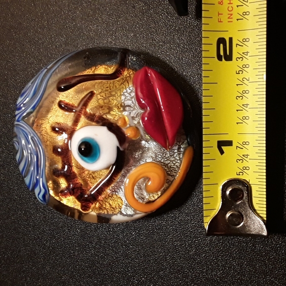Genuine Glass of Venice Picasso Face Murano Glass Pendant - Handmade - Picture 2 of 4